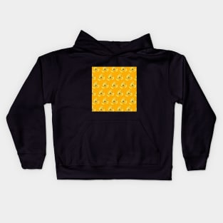 Yellow tulip pattern Kids Hoodie